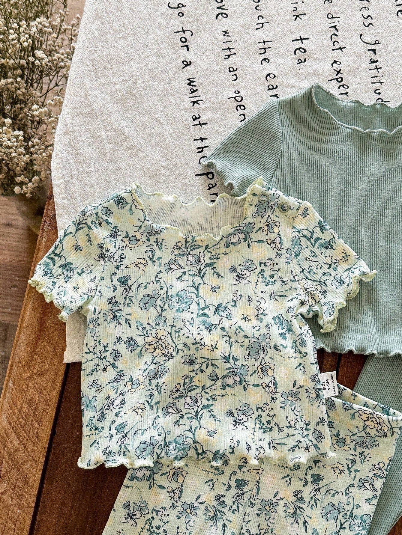 LMoss Kids Newborn Baby Girl Cute Casual Knit Pink Bow Cartoon Pattern Short Sleeve Pajama Set Sleepwear Clothes Pj Summer Pajamas