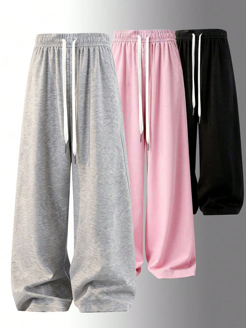 Loose Fit Drawstring Design Casual Wide Leg Pants, Suitable For Outdoor Sports And Daily Wear In Summer & Autumn, Great Gift For Girlfriend Back To School Season Spring