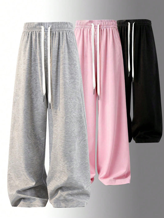 Loose Fit Drawstring Design Casual Wide Leg Pants, Suitable For Outdoor Sports And Daily Wear In Summer & Autumn, Great Gift For Girlfriend Back To School Season Spring