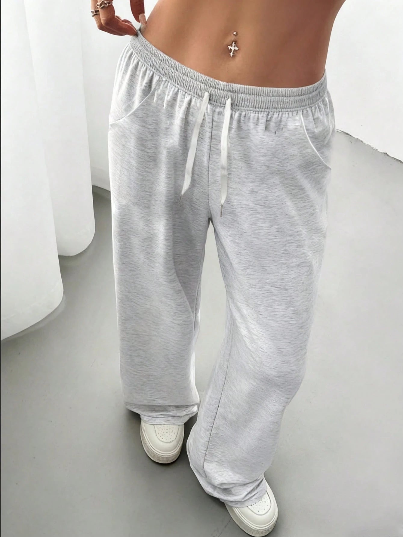 Loose Fit Drawstring Design Casual Wide Leg Pants, Suitable For Outdoor Sports And Daily Wear In Summer & Autumn, Great Gift For Girlfriend Back To School Season Spring