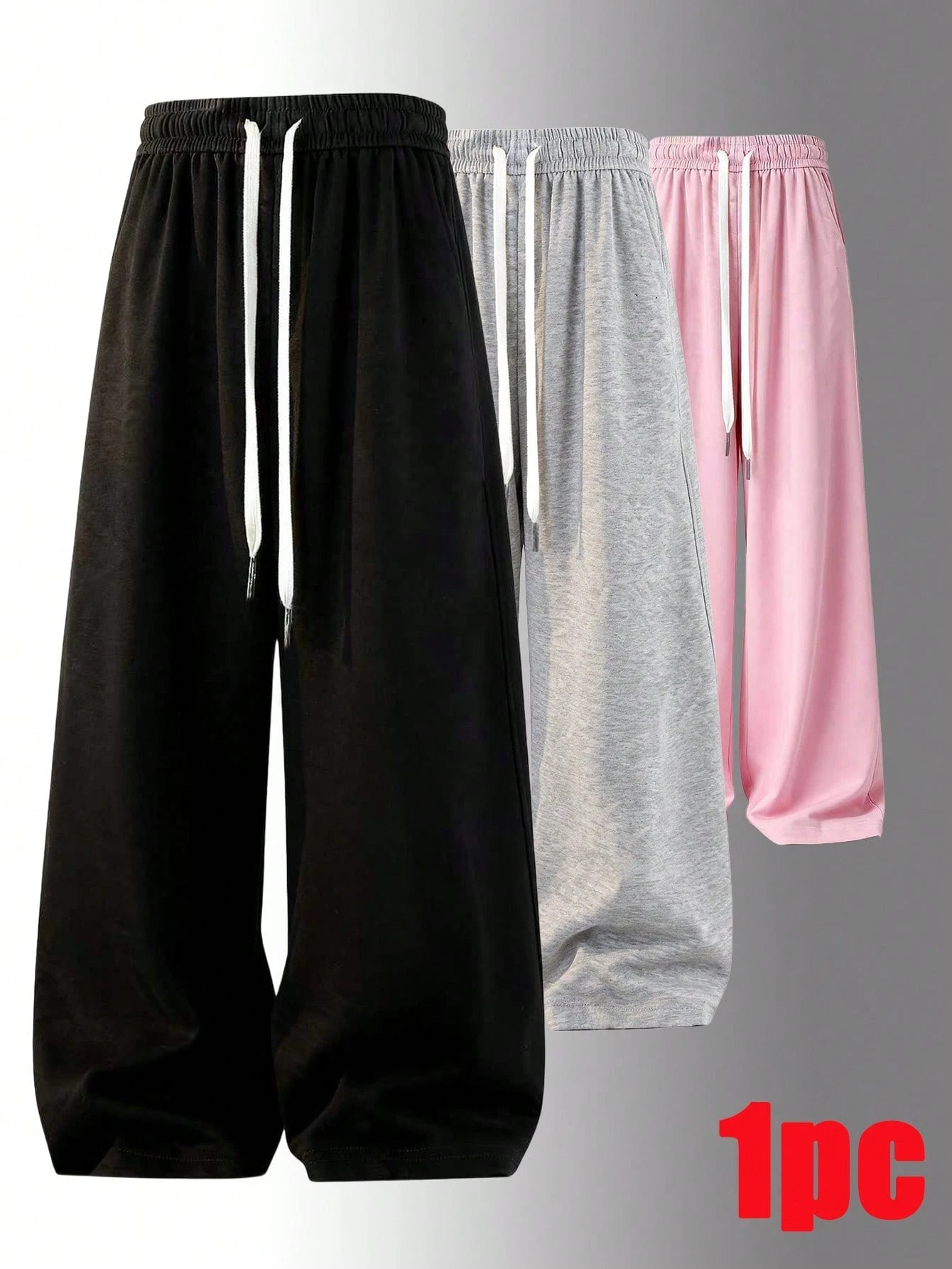 Loose Fit Drawstring Design Casual Wide Leg Pants, Suitable For Outdoor Sports And Daily Wear In Summer & Autumn, Great Gift For Girlfriend Back To School Season Black Spring