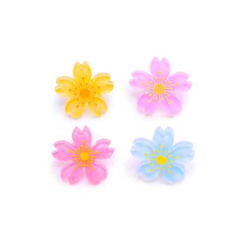 122335-00-LOT4CHARMSFLEURISCHAUSSURES-01-8918400033-LOT 4 CHARMS FLEURIS CHAUSSURES-Shoe Charms | Accessories-Yellow-Yellow Shoes