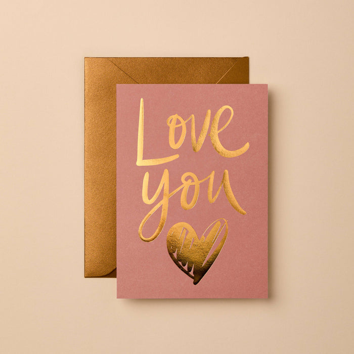 Love You Greeting Card | Modern Foil Stationery