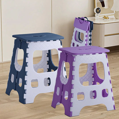 LOVEWE 330 Lbs Load Folding Stool, Sturdy Plastic Step Stool, Compact Foldable Design For Indoor & Outdoor Use