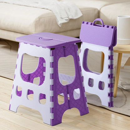 LOVEWE 330 Lbs Load Folding Stool, Sturdy Plastic Step Stool, Compact Foldable Design For Indoor & Outdoor Use
