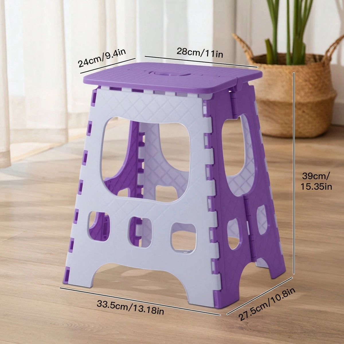 LOVEWE 330 Lbs Load Folding Stool, Sturdy Plastic Step Stool, Compact Foldable Design For Indoor & Outdoor Use