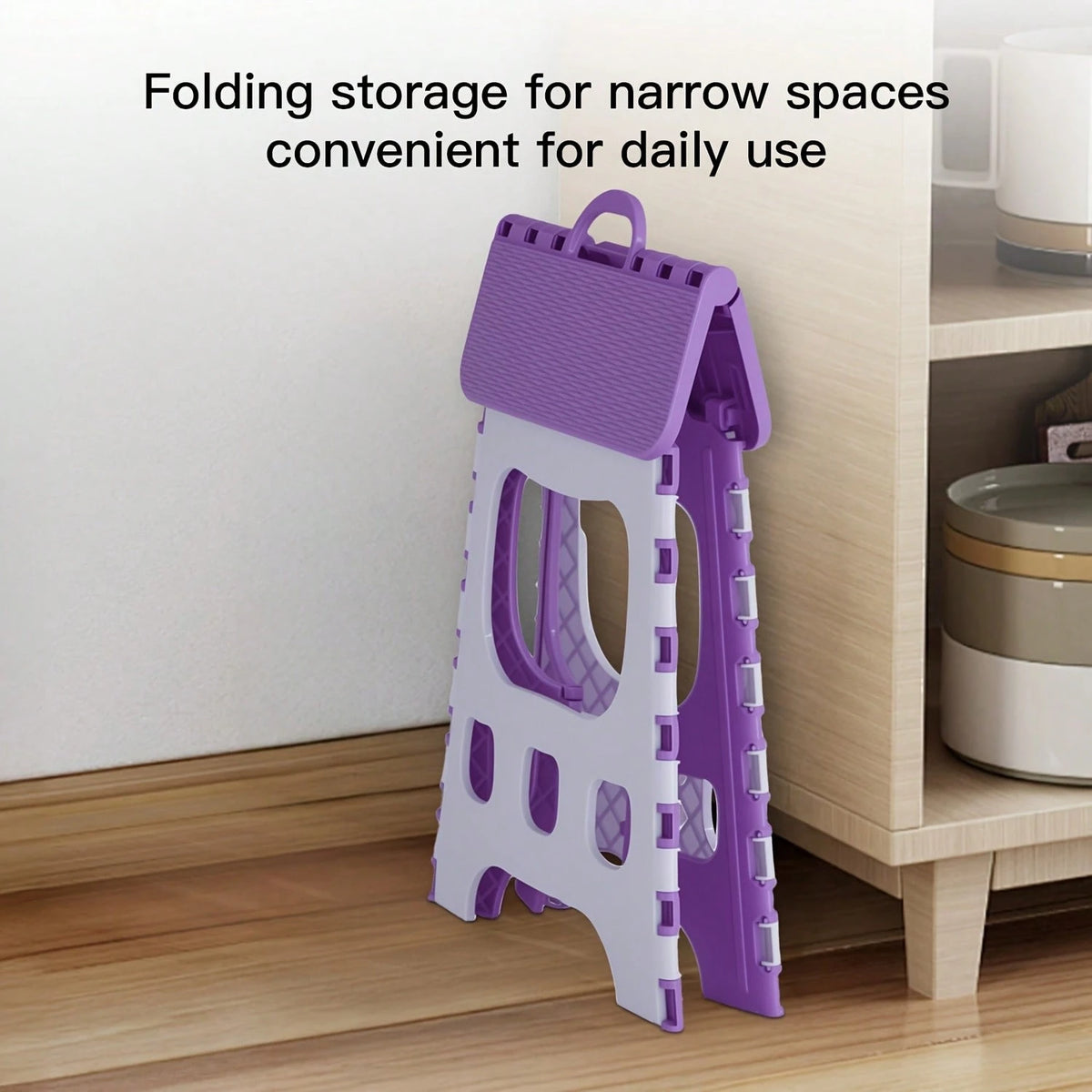 LOVEWE 330 Lbs Load Folding Stool, Sturdy Plastic Step Stool, Compact Foldable Design For Indoor & Outdoor Use