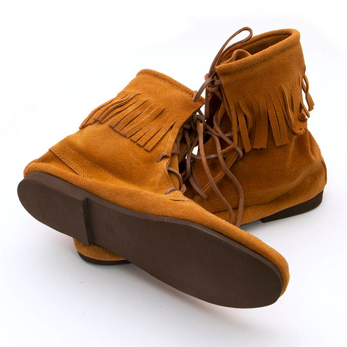 Low Suede Boots with Fringe