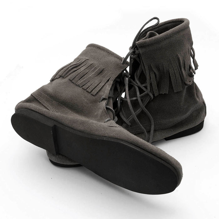 Low Suede Boots with Fringe