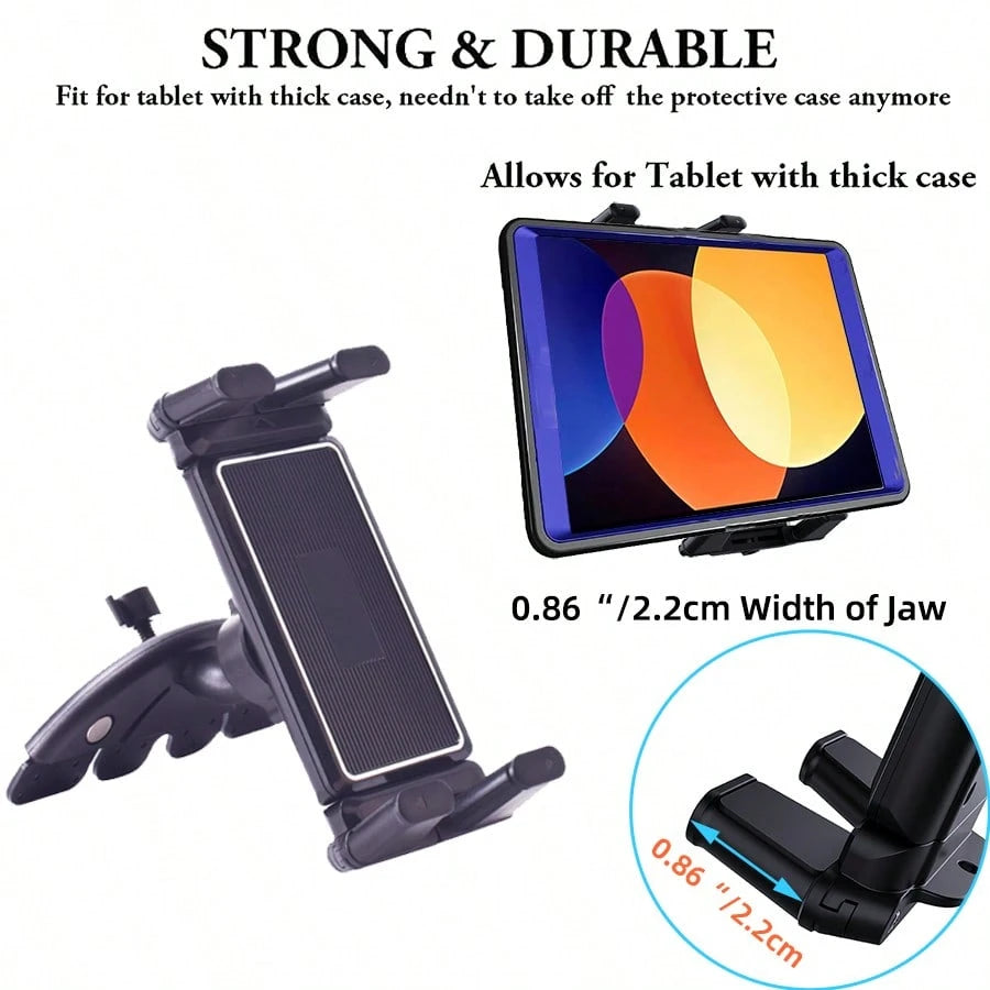 LRBH Universal Car Mount [2 In 1] CD Slot GPS Car Mount For 7-12.4 Inch Tablet, CD Player Cell Phone Holder For 3.5-7 Inch Smartphone Dash Stand For IPad Pro/Air/Mini