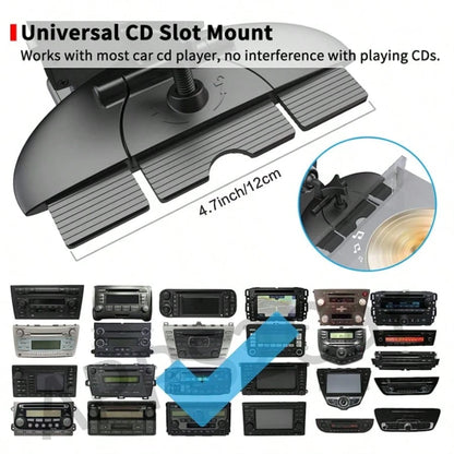 LRBH Universal Car Mount [2 In 1] CD Slot GPS Car Mount For 7-12.4 Inch Tablet, CD Player Cell Phone Holder For 3.5-7 Inch Smartphone Dash Stand For IPad Pro/Air/Mini