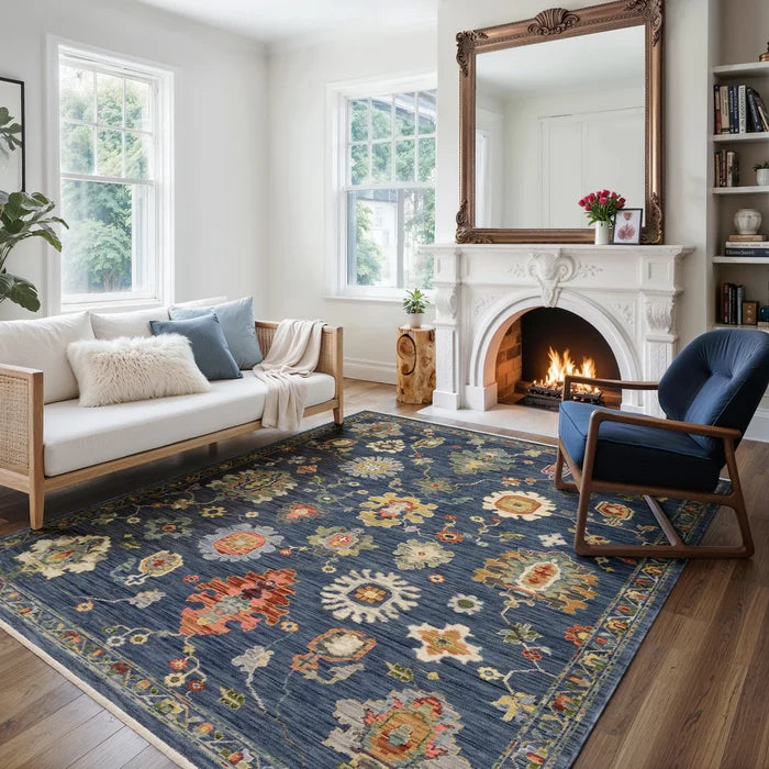 Oriental Weavers Area Rugs Lucca Area Rugs 2863b Oushak Navy Wool-Nylon Blend In 8 Sizes