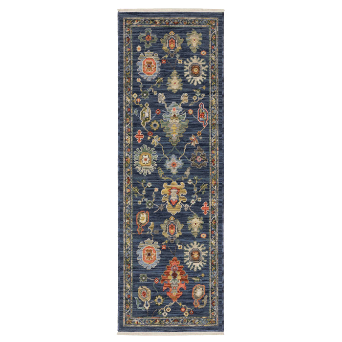Oriental Weavers Area Rugs Lucca Area Rugs 2863b Oushak Navy Wool-Nylon Blend In 8 Sizes