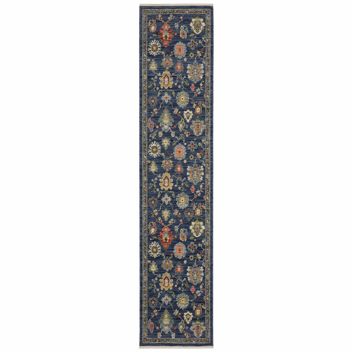 Oriental Weavers Area Rugs Lucca Area Rugs 2863b Oushak Navy Wool-Nylon Blend In 8 Sizes