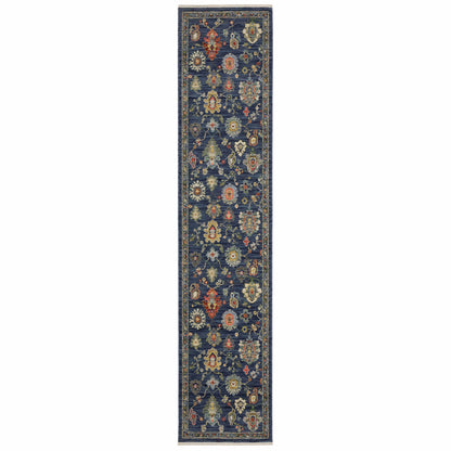 Oriental Weavers Area Rugs Lucca Area Rugs 2863b Oushak Navy Wool-Nylon Blend In 8 Sizes