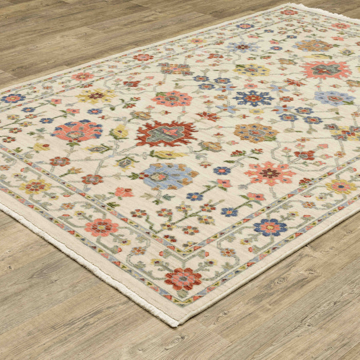 Oriental Weavers Area Rugs Lucca Area Rugs 93w Oushak Ivory Wool-Nylon Blend In 8 Sizes