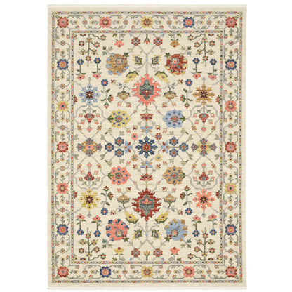 Oriental Weavers Area Rugs Lucca Area Rugs 93w Oushak Ivory Wool-Nylon Blend In 8 Sizes