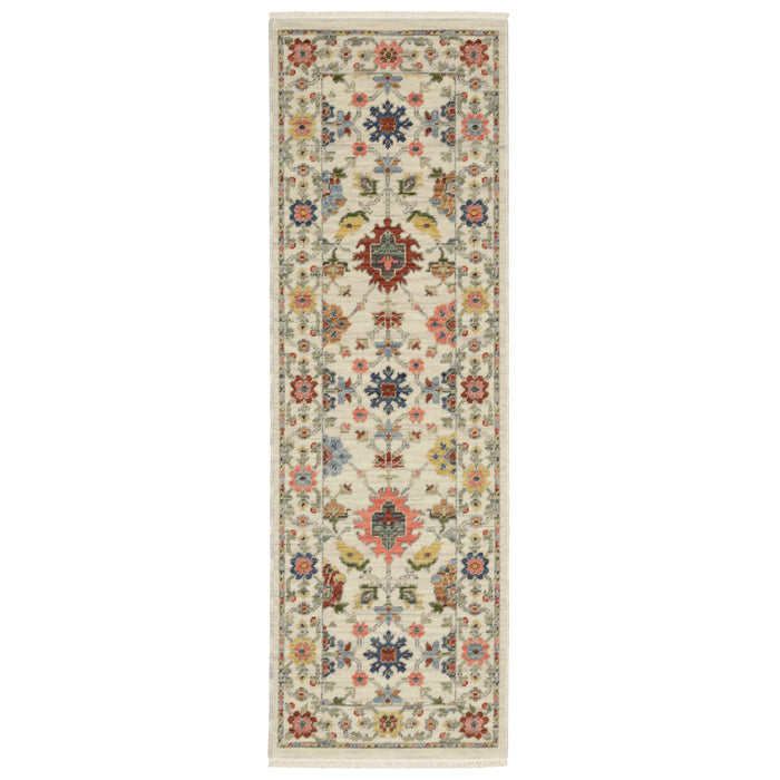Oriental Weavers Area Rugs Lucca Area Rugs 93w Oushak Ivory Wool-Nylon Blend In 8 Sizes