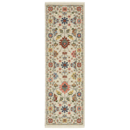Oriental Weavers Area Rugs Lucca Area Rugs 93w Oushak Ivory Wool-Nylon Blend In 8 Sizes