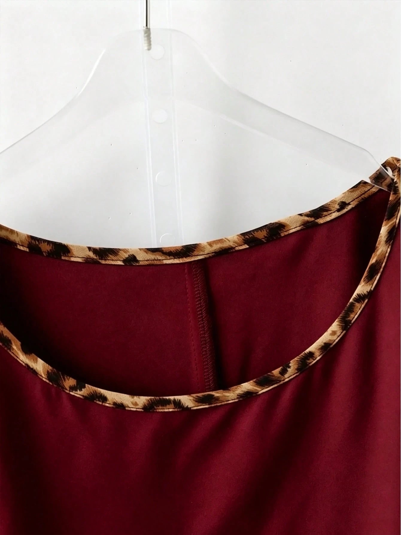 LUNE CURVE Plus-Size Leopard Print Ruffled Summer Top/Shirt- Women's Everyday Country-Casual Wear- Vintage-Style Color-Block Ruffled Blouse