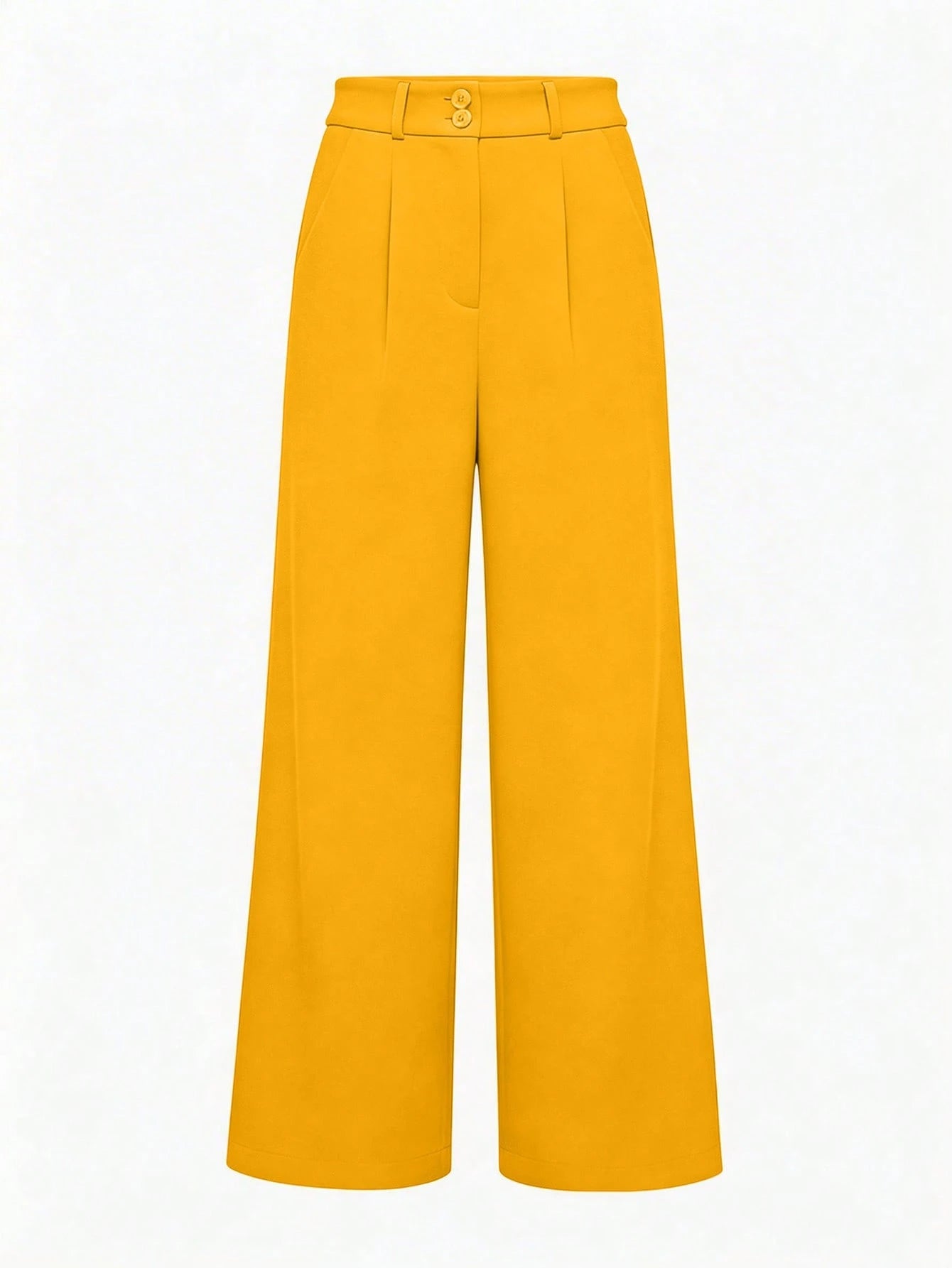 LUNE Elegant Women's Mustard Yellow Wide-Leg Pants,Winter Office Attire,Casual Solid Palazzo Trousers,Festival Outfits,Elegant Summer Multi-Functional