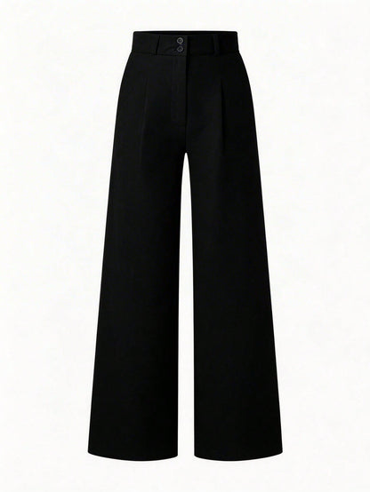 LUNE Elegant Women's Mustard Yellow Wide-Leg Pants,Winter Office Attire,Casual Solid Palazzo Trousers,Festival Outfits,Elegant Summer Multi-Functional