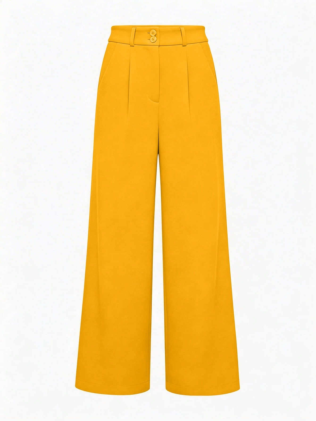 LUNE Elegant Women's Mustard Yellow Wide-Leg Pants,Winter Office Attire,Casual Solid Palazzo Trousers,Festival Outfits,Elegant Summer Multi-Functional
