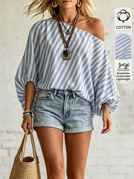 LUNE Premium Commuter One Shoulder Crossbody Vintage French Casual Fashion Vacation Elegant Jacquard Women's Shirt