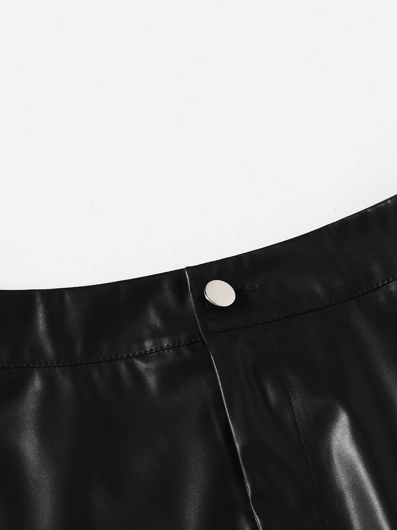 LUNE PU Leather Skinny Shorts, Casual For Summer