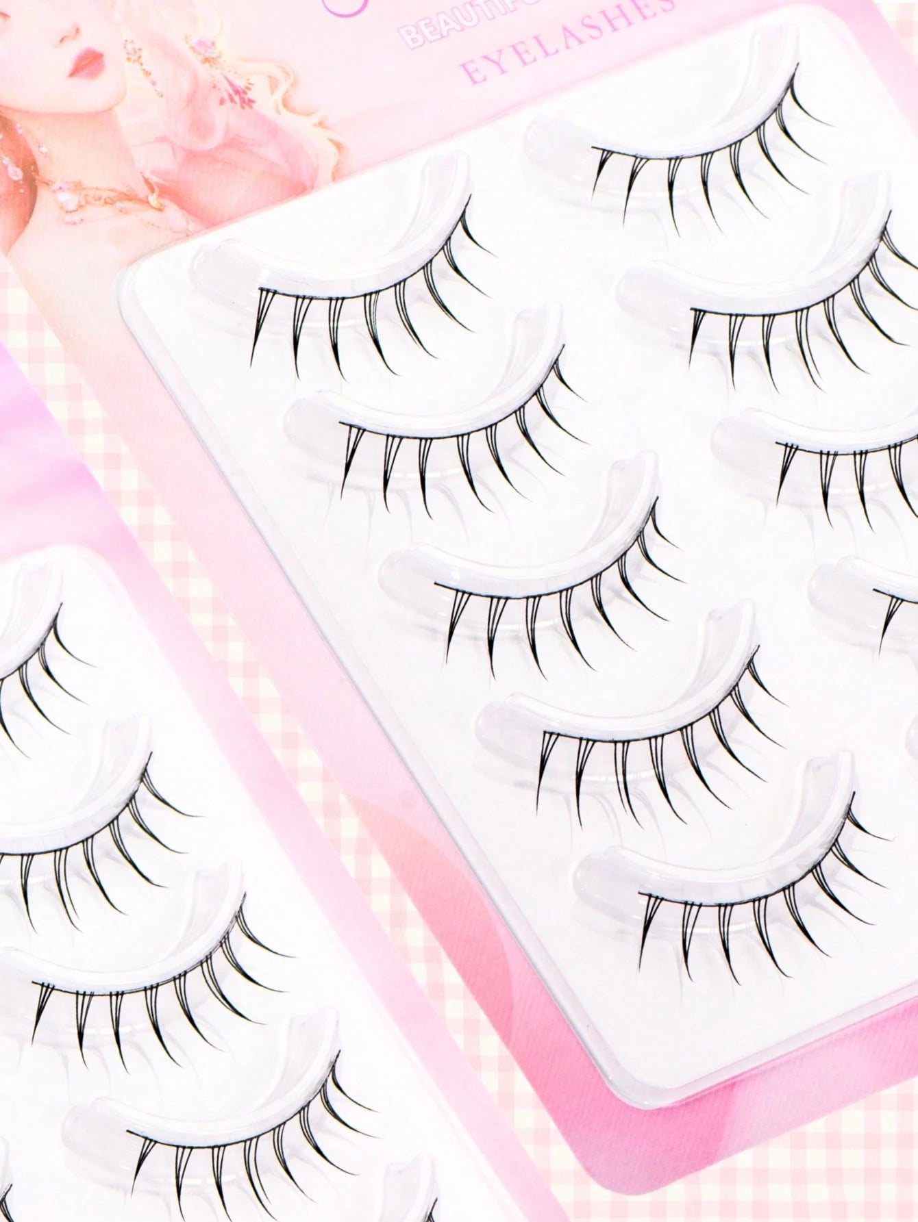 Luxury 5 Pairs Cartoon Eyelashes, Japanese & Korean Fairy Style, C Curl, 6-9mm Length, Natural Eyelashes- Light/Soft/Comfortable, 3D Enlarged Charming Eyes. Suitable For Beginners, DIY Easy To Wear