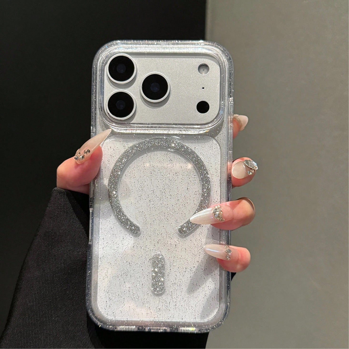 Luxury Glitter Transparent Magnetic Phone Case Compatible With IPhone 17 Pro Max 17 Pro 17 16 Pro Max 16 Pro 16 15 Pro Max 15 Pro 15 14 Pro Max 14 Pro 14 13 Pro Max 13 Pro 13 Magnetic Wireless Chargin