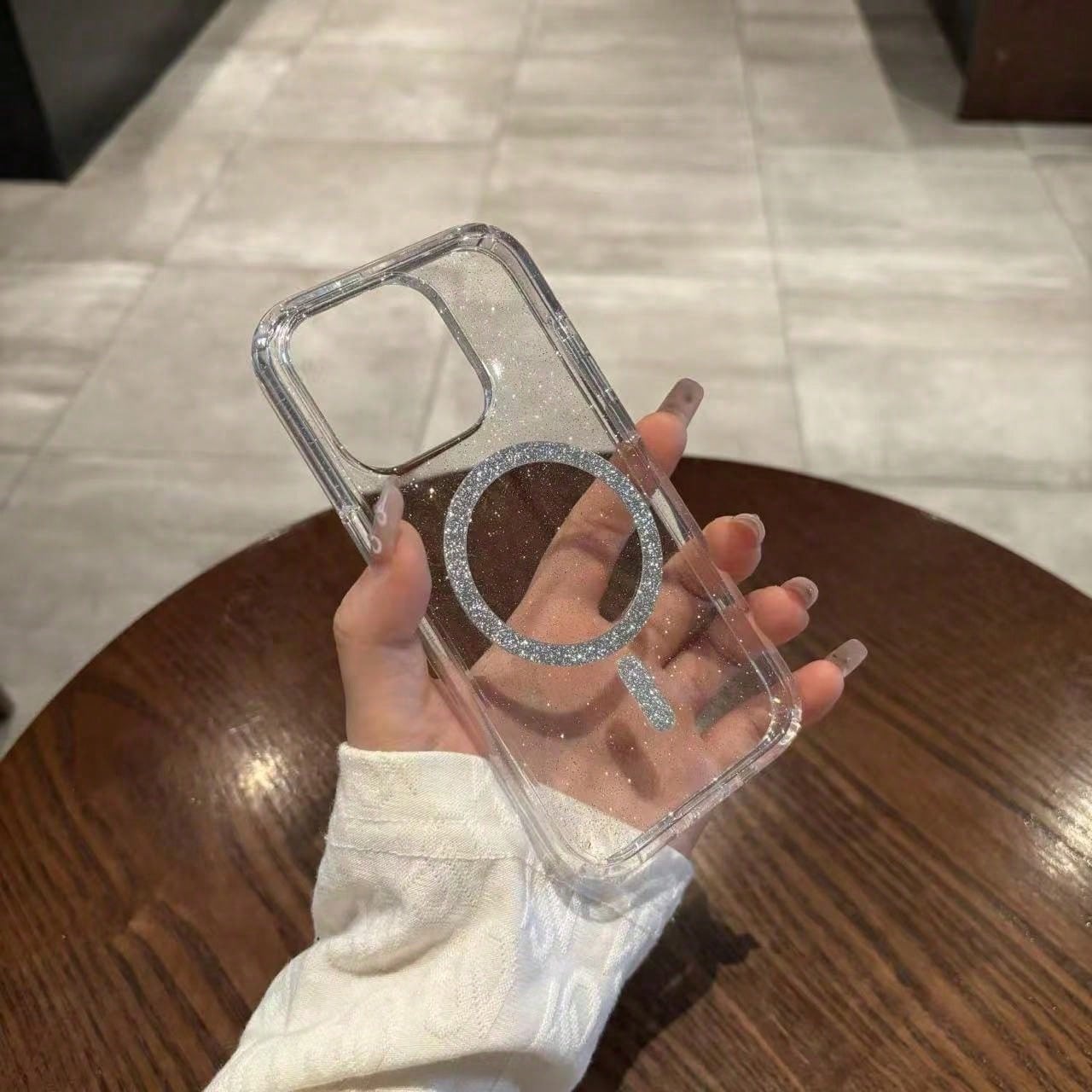 Luxury Glitter Transparent Magnetic Phone Case Compatible With IPhone 17 Pro Max 17 Pro 17 16 Pro Max 16 Pro 16 15 Pro Max 15 Pro 15 14 Pro Max 14 Pro 14 13 Pro Max 13 Pro 13 Magnetic Wireless Chargin