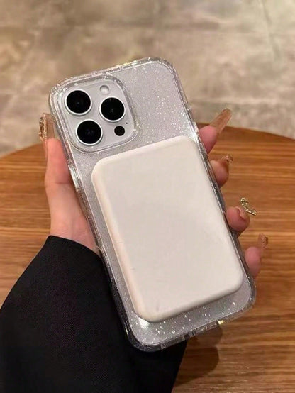 Luxury Glitter Transparent Magnetic Phone Case Compatible With IPhone 17 Pro Max 17 Pro 17 16 Pro Max 16 Pro 16 15 Pro Max 15 Pro 15 14 Pro Max 14 Pro 14 13 Pro Max 13 Pro 13 Magnetic Wireless Chargin