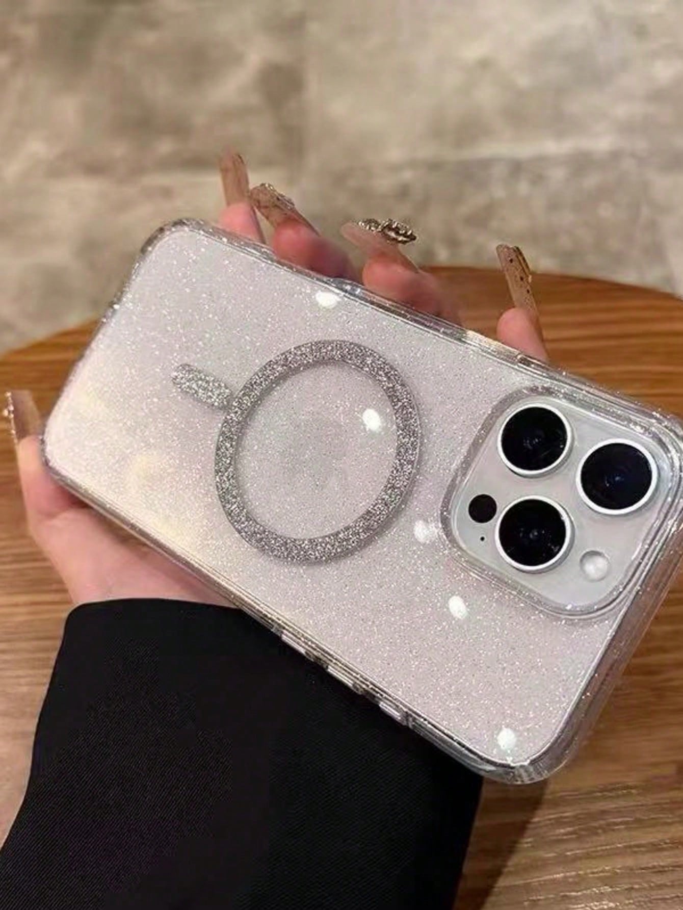 Luxury Glitter Transparent Magnetic Phone Case Compatible With IPhone 17 Pro Max 17 Pro 17 16 Pro Max 16 Pro 16 15 Pro Max 15 Pro 15 14 Pro Max 14 Pro 14 13 Pro Max 13 Pro 13 Magnetic Wireless Chargin