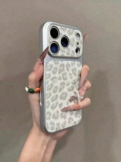 Luxury Leopard Print Lens Protection 17 Pro Max 16 15 14 Pro Max 13 12 11 Fashion Creative Personalized Instant Transformation 17 Phone Case