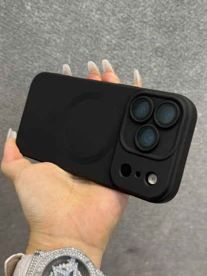 Luxury Magnetic Shockproof Solid Color Matte Phone Premium Case With Camera Lens Protection Compatible With IPhone 17 Pro Max 17 Pro 17 Air 17 16 15 14 Plus 13 12 11 Pro Max Fashionable Glass Lens Sup
