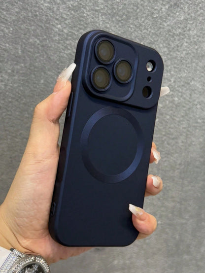 Luxury Magnetic Shockproof Solid Color Matte Phone Premium Case With Camera Lens Protection Compatible With IPhone 17 Pro Max 17 Pro 17 Air 17 16 15 14 Plus 13 12 11 Pro Max Fashionable Glass Lens Sup