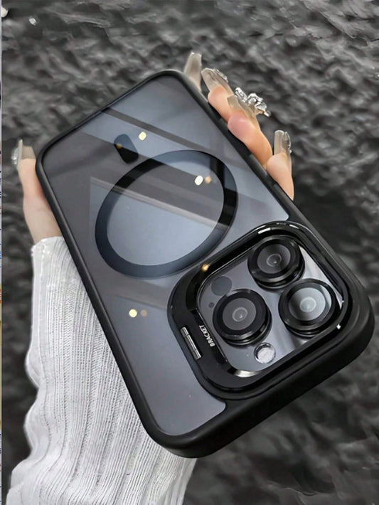 Luxury MagSafe Magnetic Phone Case Compatible With IPhone 17 Pro Max 17 Pro 17 Air 16 15 14 13 12 11 Pro Max Plus, With Kickstand And Glass Lens Protector, Shockproof Protective Shell