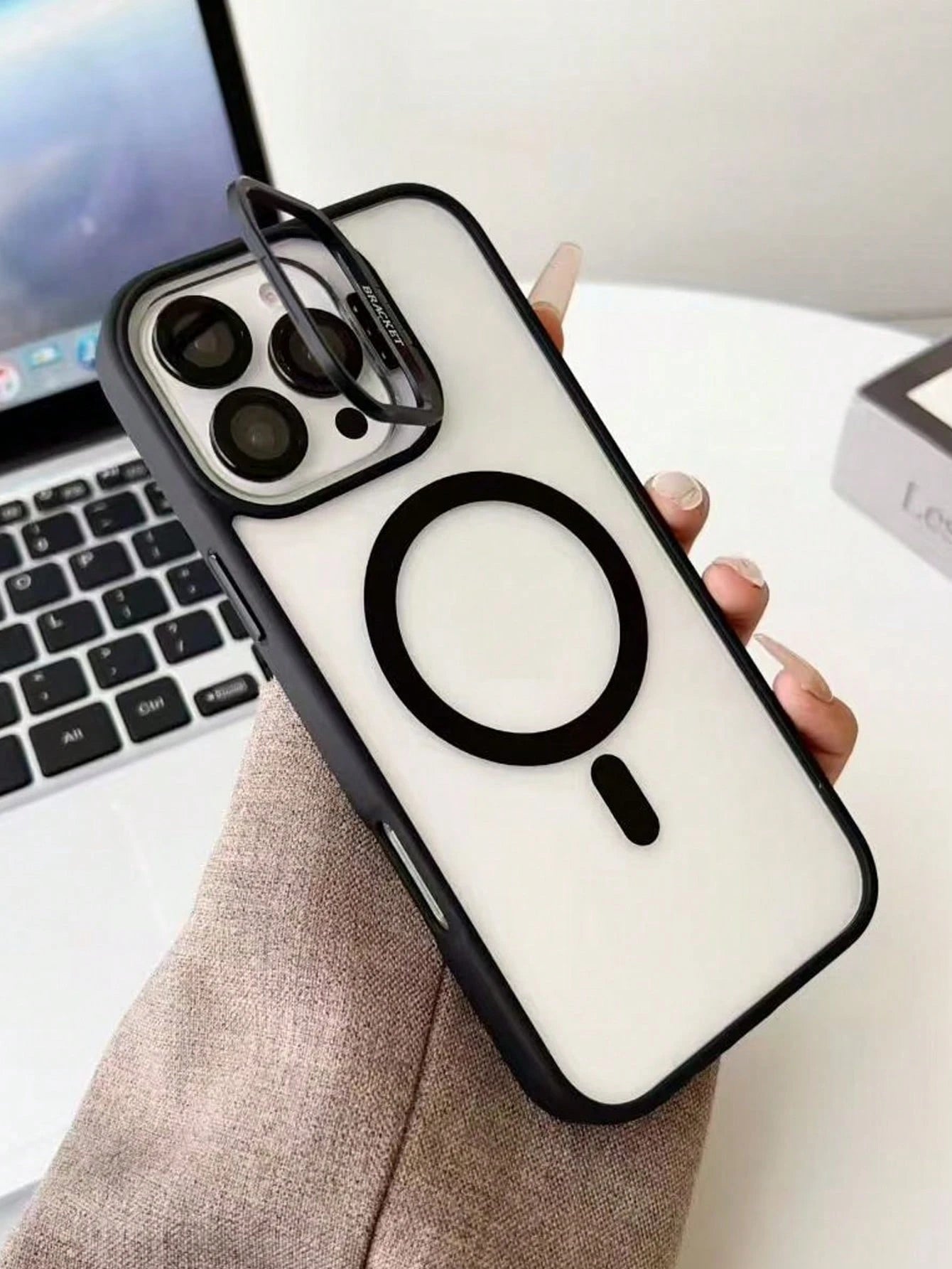 Luxury MagSafe Magnetic Phone Case Compatible With IPhone 17 Pro Max 17 Pro 17 Air 16 15 14 13 12 11 Pro Max Plus, With Kickstand And Glass Lens Protector, Shockproof Protective Shell
