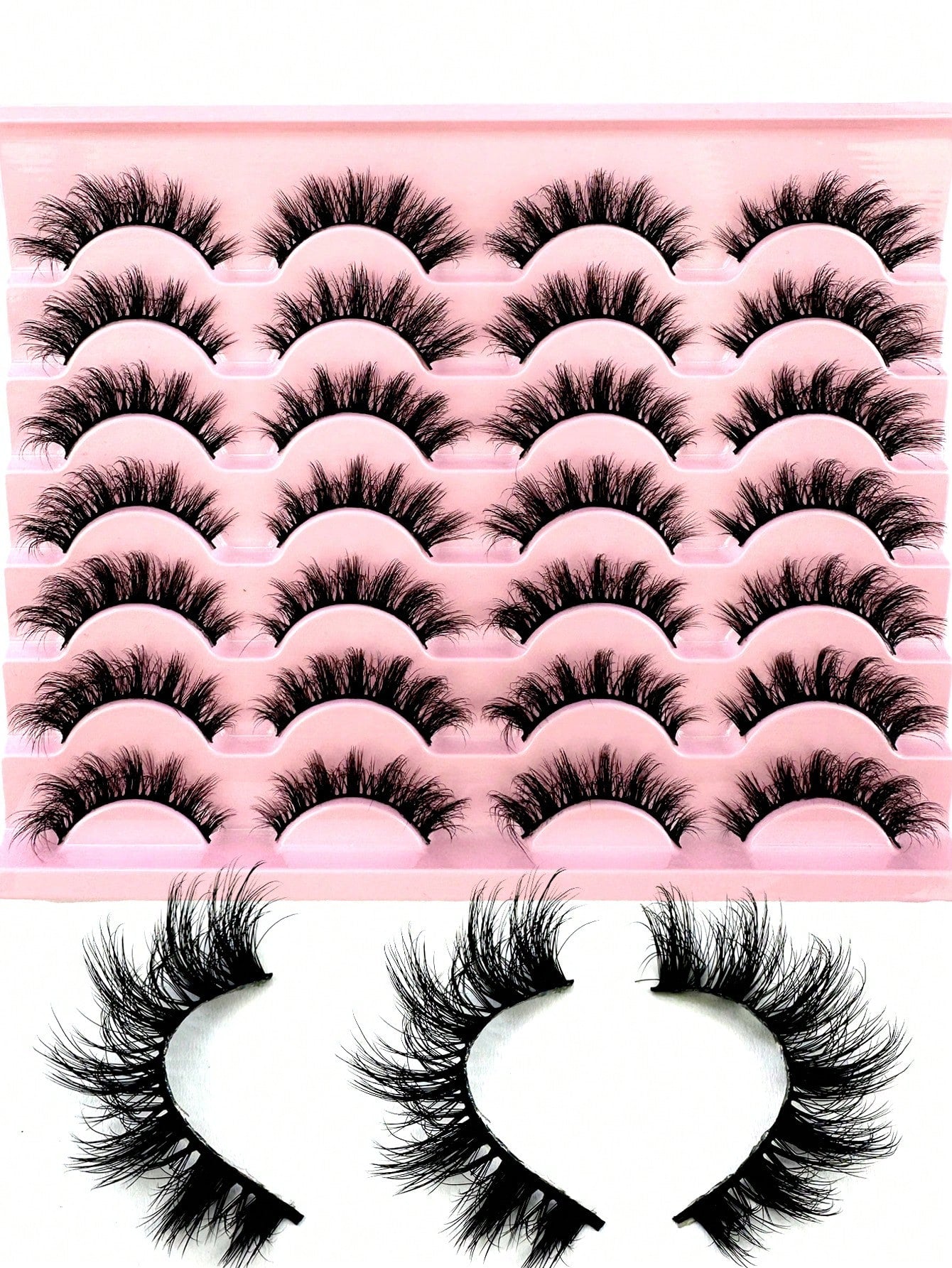 LYBCG 14Pairs 3D Fluffy Cosplay Manga Lashes Faux Mink Eyelashes Cat Eye Eyelashes Natural Full False Eyelashes Volumized Eyelash Extension Travel Essentials For Various Occasions