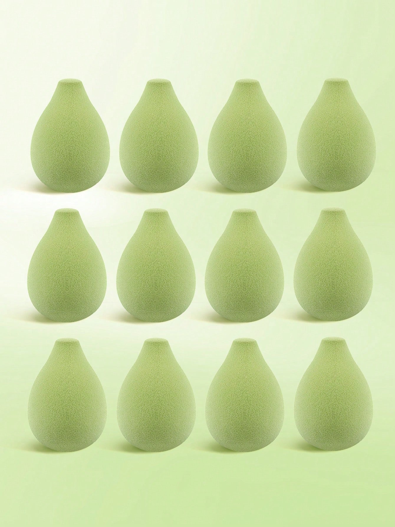 MAANGE 1/6/12pcs Green Professional Makeup Sponges, Soft And Dual-Use For Wet And Dry Application, Daily Makeup Accessory, Travel-Friendly Portable Pack, Gift For Girls