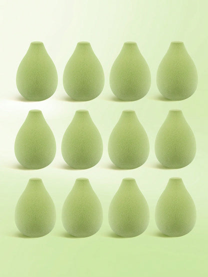 MAANGE 1/6/12pcs Green Professional Makeup Sponges, Soft And Dual-Use For Wet And Dry Application, Daily Makeup Accessory, Travel-Friendly Portable Pack, Gift For Girls