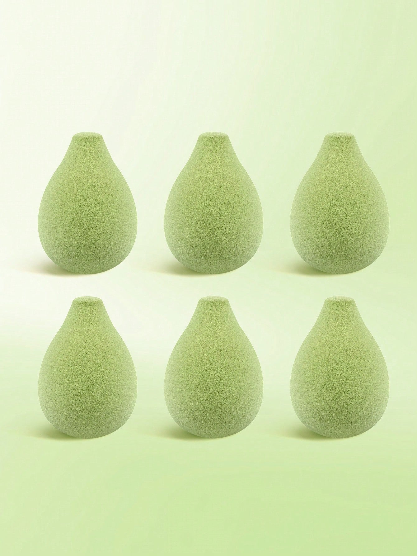 MAANGE 1/6/12pcs Green Professional Makeup Sponges, Soft And Dual-Use For Wet And Dry Application, Daily Makeup Accessory, Travel-Friendly Portable Pack, Gift For Girls
