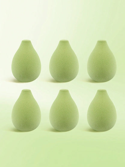 MAANGE 1/6/12pcs Green Professional Makeup Sponges, Soft And Dual-Use For Wet And Dry Application, Daily Makeup Accessory, Travel-Friendly Portable Pack, Gift For Girls