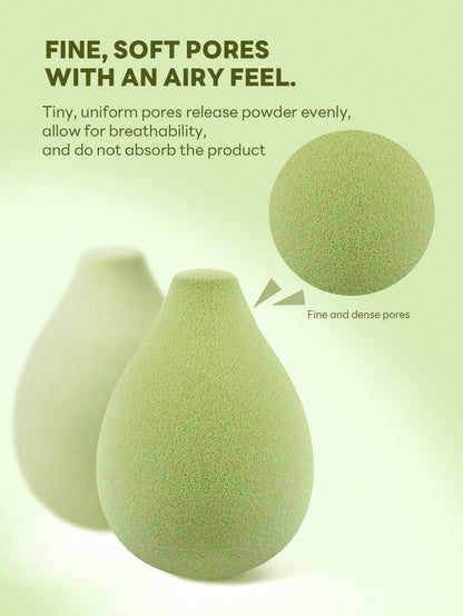 MAANGE 1/6/12pcs Green Professional Makeup Sponges, Soft And Dual-Use For Wet And Dry Application, Daily Makeup Accessory, Travel-Friendly Portable Pack, Gift For Girls
