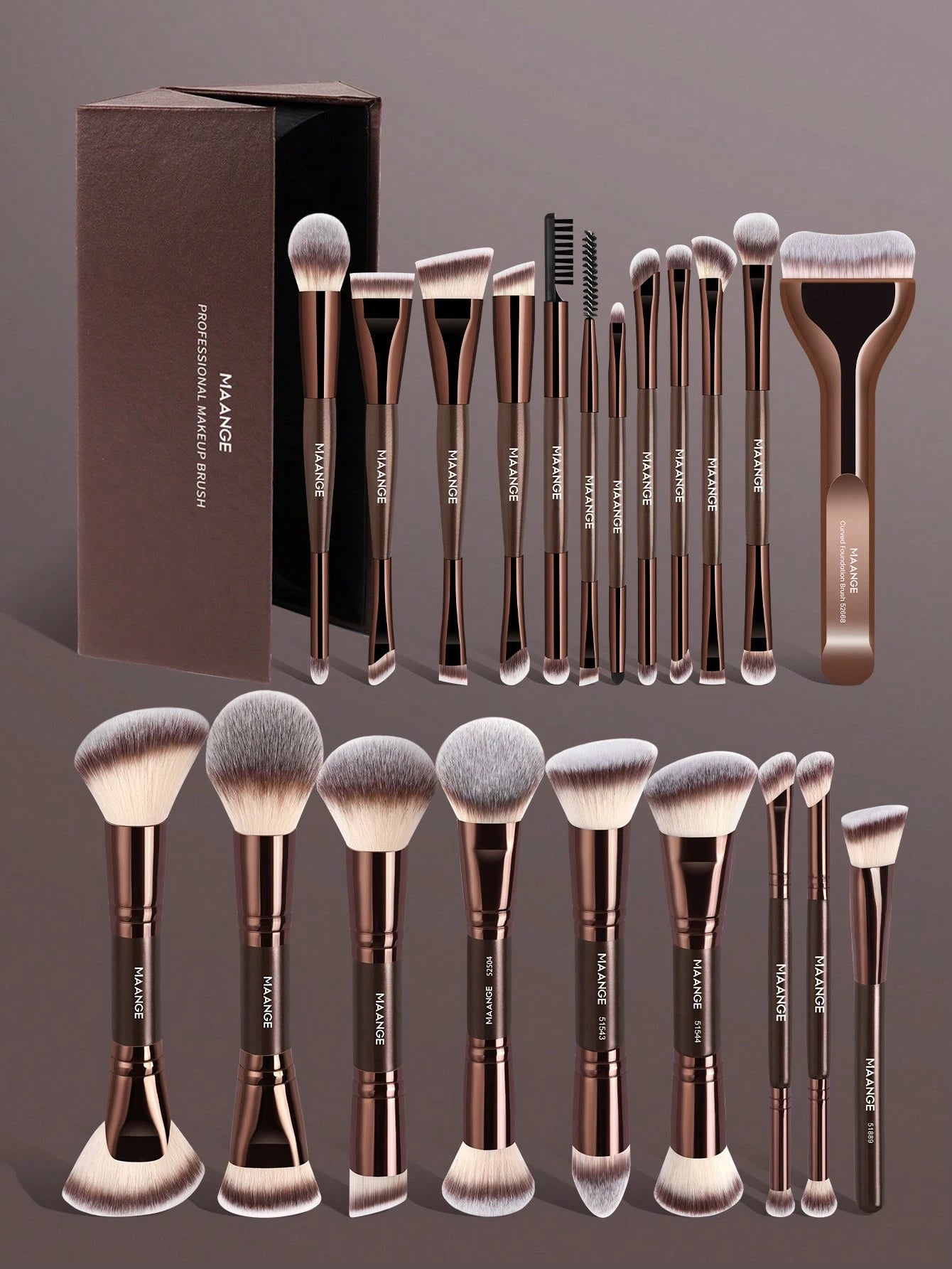 MAANGE 16/17/22/27/38pcs Makeup Brush Set, Includes Foundation Brush, Powder Brush, Highlighter Brush, Blush Brush, Concealer Brush, Contour Brush, Nose Brush, Eyeshadow Brush, Eyeliner Brush, Eyebrow