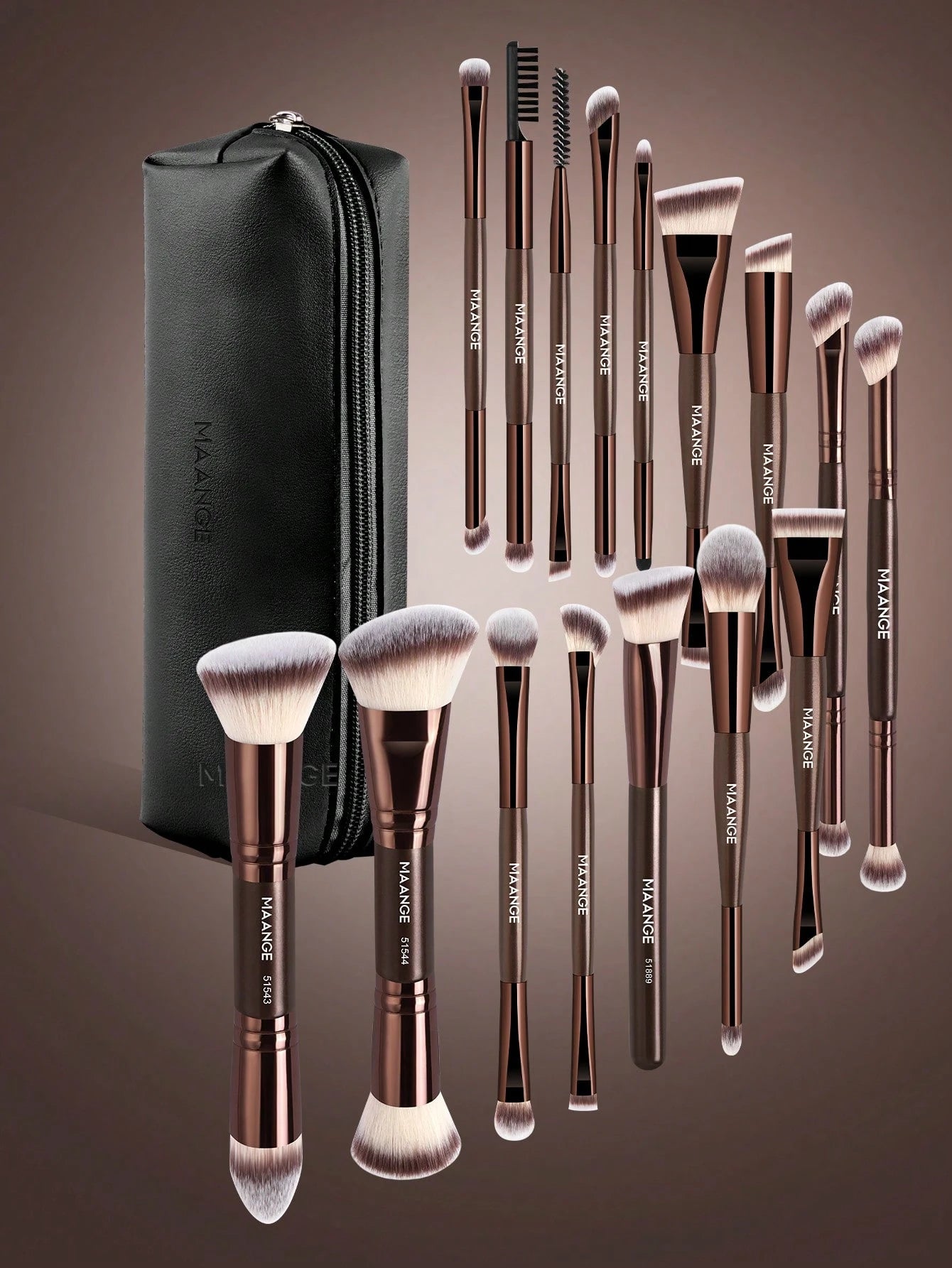 MAANGE 16/17/22/27/38pcs Makeup Brush Set, Includes Foundation Brush, Powder Brush, Highlighter Brush, Blush Brush, Concealer Brush, Contour Brush, Nose Brush, Eyeshadow Brush, Eyeliner Brush, Eyebrow