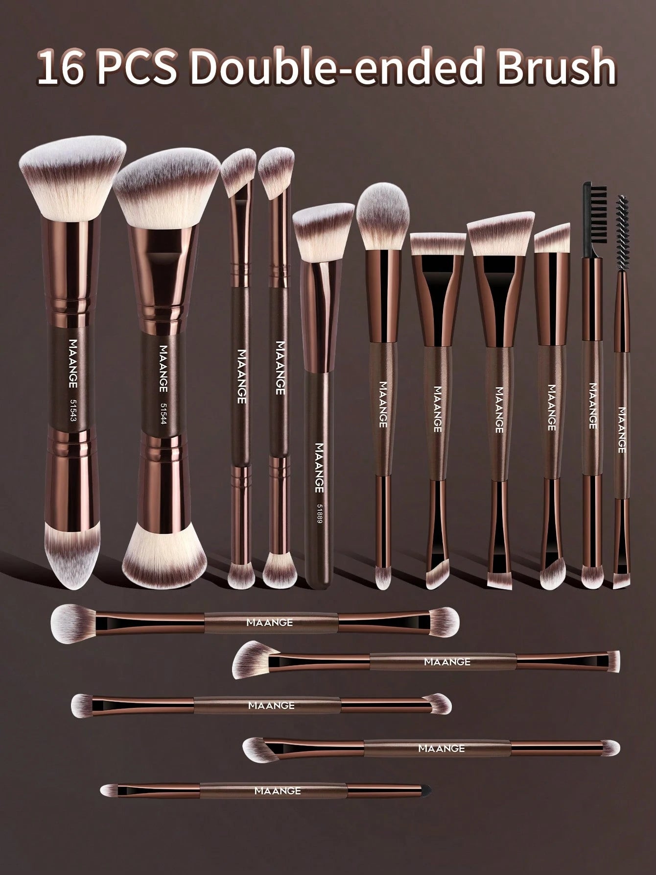 MAANGE 16/17/22/27/38pcs Makeup Brush Set, Includes Foundation Brush, Powder Brush, Highlighter Brush, Blush Brush, Concealer Brush, Contour Brush, Nose Brush, Eyeshadow Brush, Eyeliner Brush, Eyebrow
