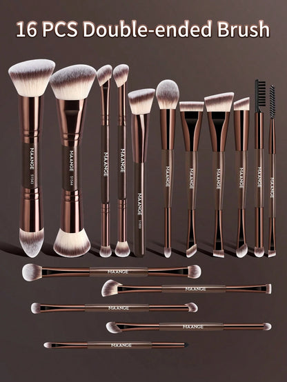 MAANGE 16/17/22/27/38pcs Makeup Brush Set, Includes Foundation Brush, Powder Brush, Highlighter Brush, Blush Brush, Concealer Brush, Contour Brush, Nose Brush, Eyeshadow Brush, Eyeliner Brush, Eyebrow