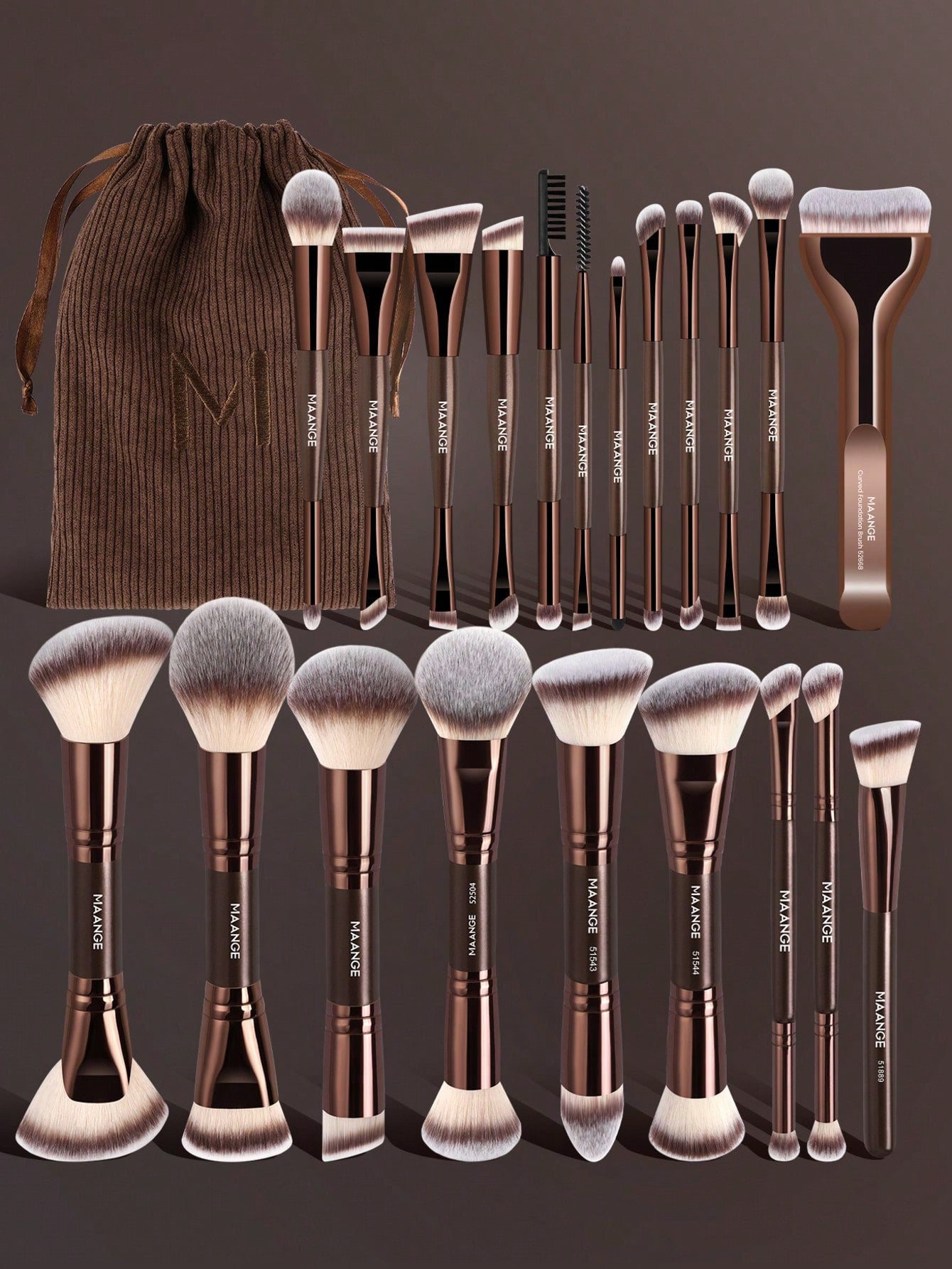 MAANGE 16/17/22/27/38pcs Makeup Brush Set, Includes Foundation Brush, Powder Brush, Highlighter Brush, Blush Brush, Concealer Brush, Contour Brush, Nose Brush, Eyeshadow Brush, Eyeliner Brush, Eyebrow